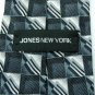 JONES NEW YORK BLACK GRAY SILVER SHIRT/SUIT NECK TIE Men Designer Tie EUC