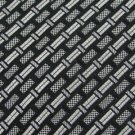 #1A New Henry Grethel USA Woven Rectangle Stripe Black Silver  Tie NECKTIE