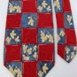GINO POMPEII CHECKERED RED BLUE YELLOW Mens SILK NECK TIE Men Designer Tie EUC