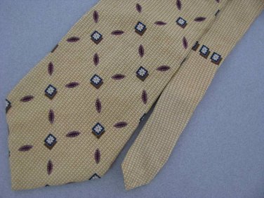 Nautica Floral Silk Mens Yellow Blue Square Dress Neck tie Men Designer Tie EUC
