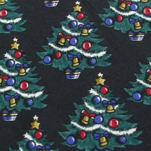 #1A NEW AMERICAN TRADITION Christmas Tree Ornament BLACK GREEN Silk Necktie Tie
