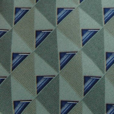 New BILL BLASS OLIVE GREEN DIAMOND PATTERN MEN NECK TIE Men Designer Tie EUC