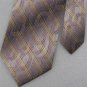 VINTAGE WEMBLEY BROWN GLOSS STRIPE TEXTURE 60s 70s Mens Neck Tie #V-3 EVC