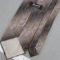 VINTAGE WEMBLEY BROWN GLOSS STRIPE TEXTURE 60s 70s Mens Neck Tie #V-3 EVC