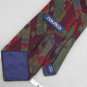 Vtg Nautica 20% Wool/Rayon Abstract 70s Wool Olive Green Blue Neck Tie #WV-126