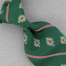 Vtg Monsieur Cravatieur Shield Stripe Fat Texture Green 60s 70s Neck Tie #V-4