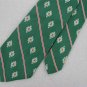Vtg Monsieur Cravatieur Shield Stripe Fat Texture Green 60s 70s Neck Tie #V-4