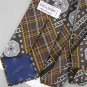 VTG HUGHES & HATCHER OLEG CASSINI BROWN GEOMETRIC FAT LOGO 60s Neck Tie #V-2