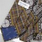 VTG HUGHES & HATCHER OLEG CASSINI BROWN GEOMETRIC FAT LOGO 60s Neck Tie #V-2