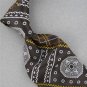 VTG HUGHES & HATCHER OLEG CASSINI BROWN GEOMETRIC FAT LOGO 60s Neck Tie #V-2