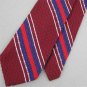 VINTAGE MITZI CRAVAT BLUE MAROON RED STRIPE THICK TEXTURE 60s Neck Tie #V-2