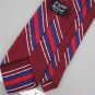 VINTAGE MITZI CRAVAT BLUE MAROON RED STRIPE THICK TEXTURE 60s Neck Tie #V-2