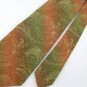 Vtg Rare Damon Art Nouveau Vivid Orange Olive Texture 60s 70s Mens Neck Tie #VE