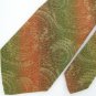 Vtg Rare Damon Art Nouveau Vivid Orange Olive Texture 60s 70s Mens Neck Tie #VE