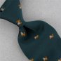Vtg Rare Continental  Lion Repeat Green Gold Texture 60s Mens Neck Tie #V-4 EVC