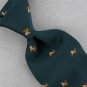 Vtg Rare Continental  Lion Repeat Green Gold Texture 60s Mens Neck Tie #V-4 EVC
