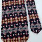 #1A GEOFFREY BEENE STRIPE NAVY RED YELLOW SILK MEN NECK TIE  Cravat Krawatt