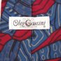 USA Seller OLEG CASSINI ART DECO BLUE RED GREY SILK MEN NECK TIE Excellent