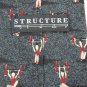 STRUCTURE BODY BUILDER DarkGreen KHAKI RED NECK TIE Men Designer Tie EUC