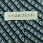 ANDHURST STRIPE NAVY BLUE BEIGE SILK NECK TIE Men Designer Tie EUC