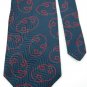 CLAIBORNE NAVY RED GREEN SILK Men Neck Tie Men Designer Tie EUC
