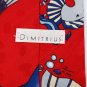 DIMITRIUS FISHES RED BLUE GREY SILK MEN NECK TIE Men Designer Tie EUC