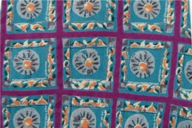 #1A LT DESIGNS Turquoise Violet Square Men  Silk TIE NECKTIE