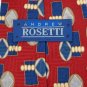 ANDREW ROSETTI RED BLUE YELLOW SILK MEN NECK TIE Men Designer Tie EUC