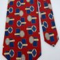 ANDREW ROSETTI RED BLUE YELLOW SILK MEN NECK TIE Men Designer Tie EUC