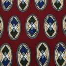 FERRELL REED DarkRed GRAY KHAKI OVALS Men Neck Tie Men Designer Tie EUC