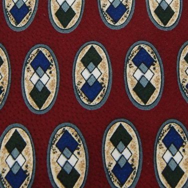 FERRELL REED DarkRed GRAY KHAKI OVALS Men Neck Tie Men Designer Tie EUC