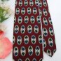 FERRELL REED DarkRed GRAY KHAKI OVALS Men Neck Tie Men Designer Tie EUC