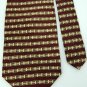 DOVER ARROW NECKTIE STRIPE MAROON YELLOW SILK NECK TIE Men Designer Tie EUC