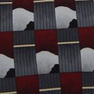 DANCING BEAR GRAY BEIGE DarkRed ART DECO Men Neck Tie Men Designer Tie EUC