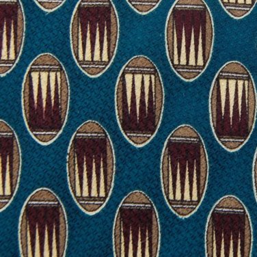 FERRELL REED GREEN KHAKI OVAL PATTERN SILK TIE NECK Men Designer Tie EUC