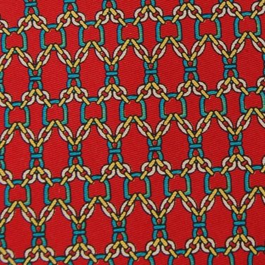 SUMMIT HILLS VTG NARROW LINKS RED YELLOW MEN NECK TIE Men Designer Tie EUC