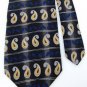 ALBERT NIPON STRIPE PAISLEY BLACK BLUE SILK NECK TIE Men Designer EUC