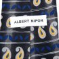ALBERT NIPON STRIPE PAISLEY BLACK BLUE SILK NECK TIE Men Designer EUC