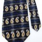 ALBERT NIPON STRIPE PAISLEY BLACK BLUE SILK NECK TIE Men Designer EUC