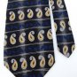 ALBERT NIPON STRIPE PAISLEY BLACK BLUE SILK NECK TIE Men Designer EUC