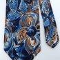 FASHION POINT SWIRLS BLUE BROWN WHITE SILK NECK TIE Men Designer Tie EUC