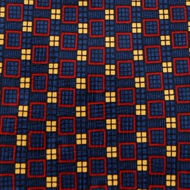 NWT KEITH DANIELS NavyBlue RED YELLOW CHECKER NECK TIE Men Designer Tie EUC