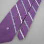Vtg Rare Etienne Aigner Orchid White Gary Logo Stripe Mens Neck Tie Necktie #VE