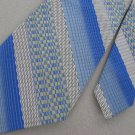 Vintage Sears Stripe Plaid Blue BlackTexture 70s 60s 1970 Mens Neck Tie  #EV