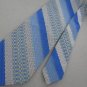 Vintage Sears Stripe Plaid Blue BlackTexture 70s 60s 1970 Mens Neck Tie #EV