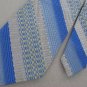 Vintage Sears Stripe Plaid Blue BlackTexture 70s 60s 1970 Mens Neck Tie #EV