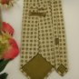 #1A New Today's Man Italy Woven Diamond Square Gold Tan Khaki  Tie NECKTIE