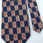 JoS A BANK NavyBlue TAN RED CHECKER SILK MEN NECK TIE Men Designer Tie EUC