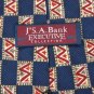 JoS A BANK NavyBlue TAN RED CHECKER SILK MEN NECK TIE Men Designer Tie EUC