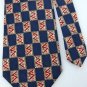 JoS A BANK NavyBlue TAN RED CHECKER SILK MEN NECK TIE Men Designer Tie EUC